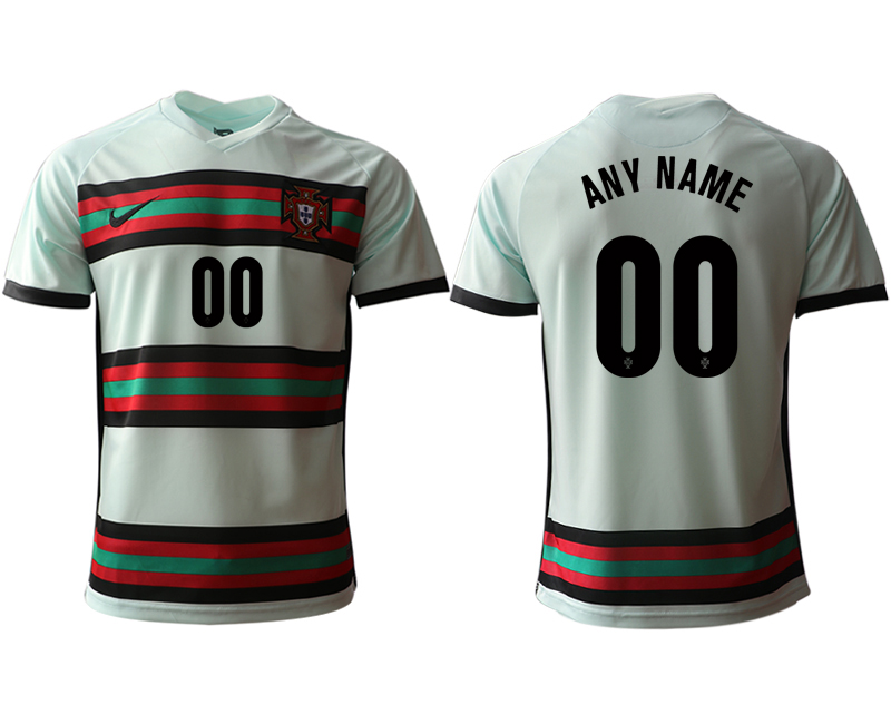 Men 2021 Europe Portugal away AAA version custom white soccer jerseys->->Custom Jersey
